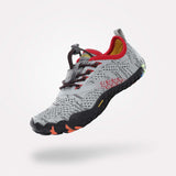 Barfußschuhe Flexkerben Smart I Grau Kinder 4mm Sohle Klettverschluss - Saguaro