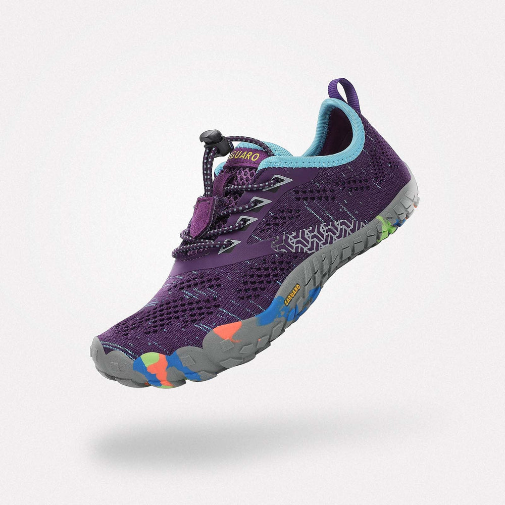 Barfußschuhe Flexkerben Smart I Lila Kinder 4mm Sohle Klettverschluss - Saguaro