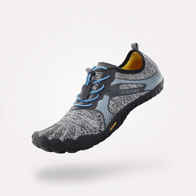Barfußschuhe Trail-Profi Fast I Grau Erwachsene 4mm Sohle Abriebfest - Saguaro