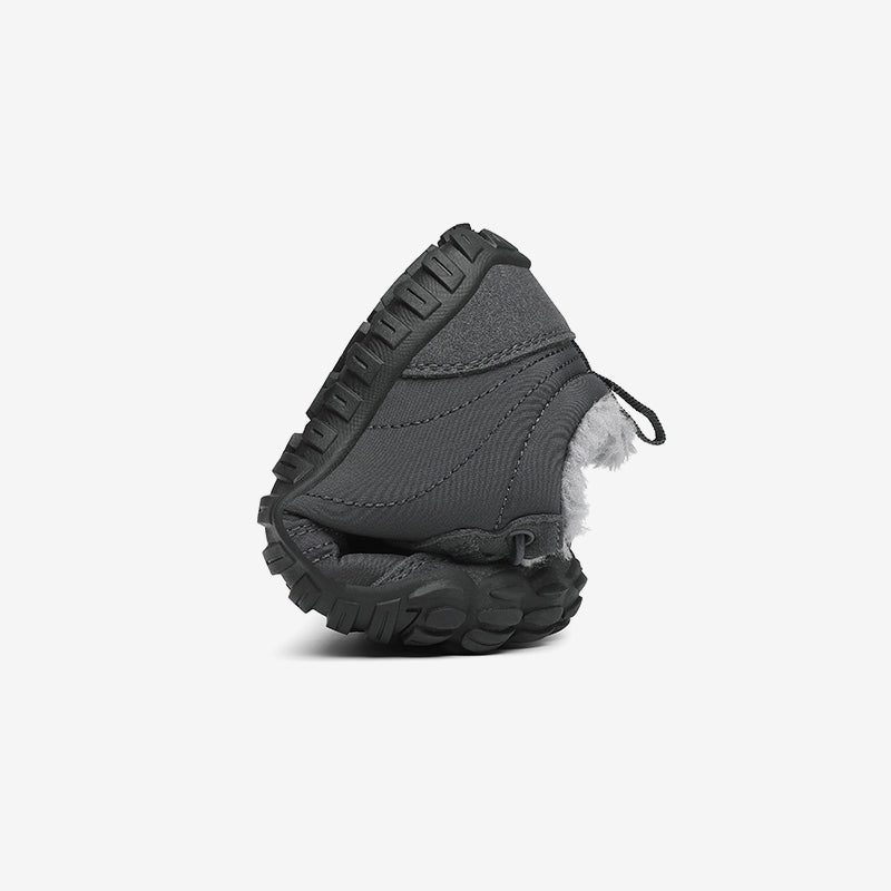 Barfuß Winterstiefel Warm Will II Dunkelgrau Kinder 4mm Sohle falten- Saguaro