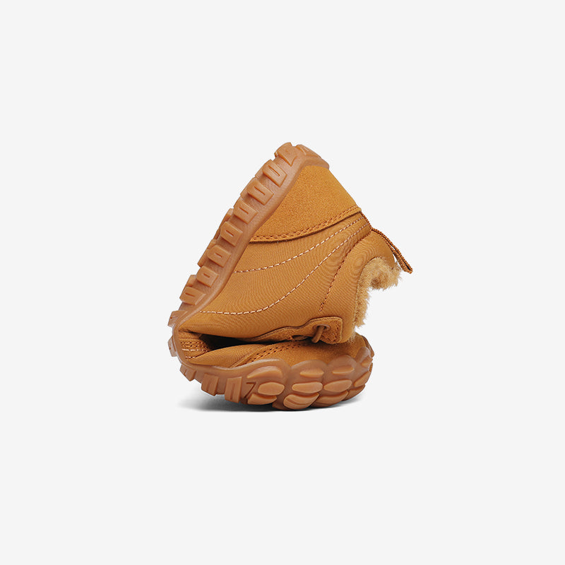 Barfuß Winterstiefel Warm Will II Braun Kinder 4mm Sohle falten- Saguaro