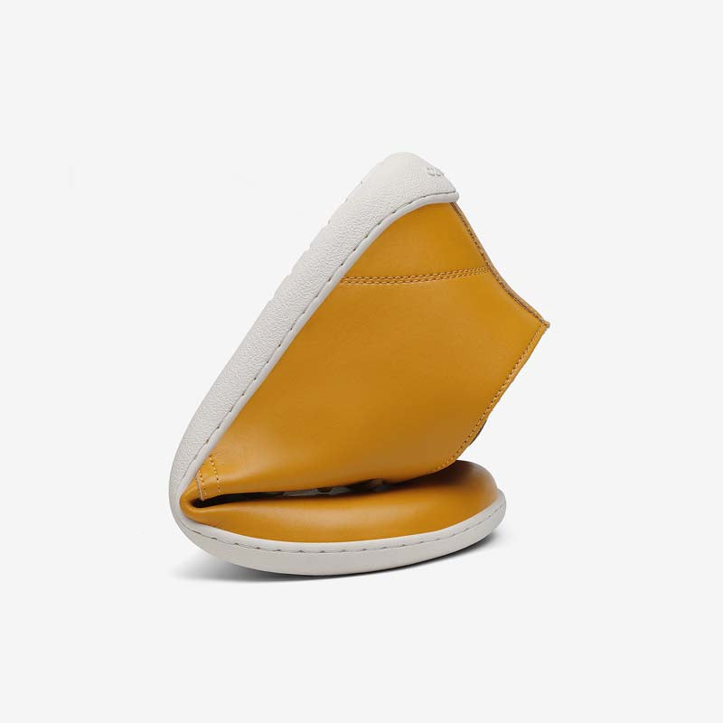 Falten Business Barfußschuhe Office-Style Anzugschuhe Noble I Gelb Erwachsene 4mm Sohle Breite Füße - Saguaro