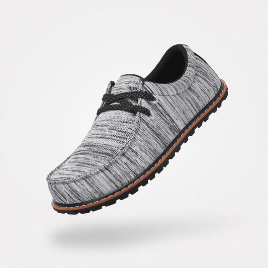 Graue Stroll I Barfußschuhe mit Mokassin-Naht für den Alltag