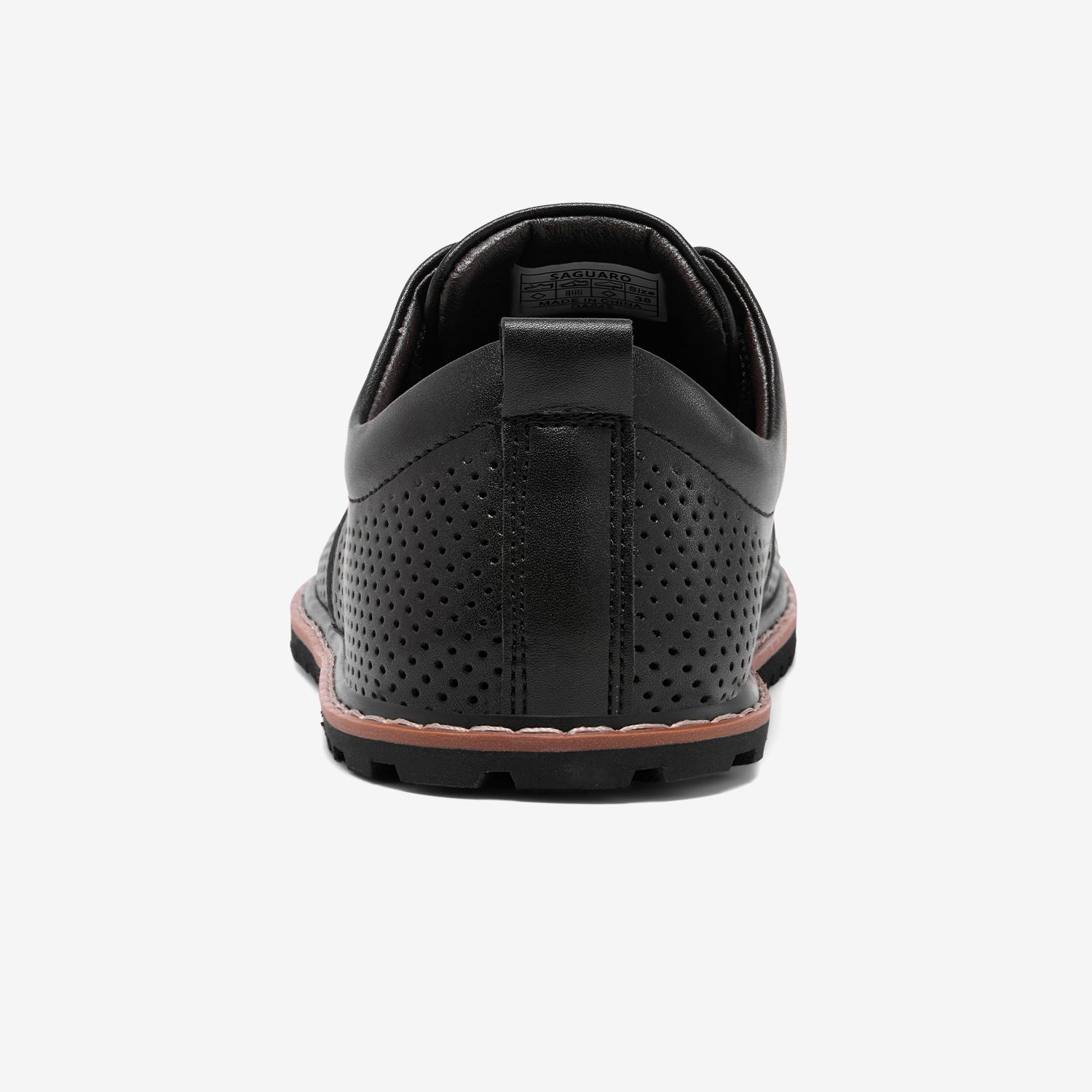 Business-Casual Leder Barfußschuhe mit perforiertem Leder und leichtem Design