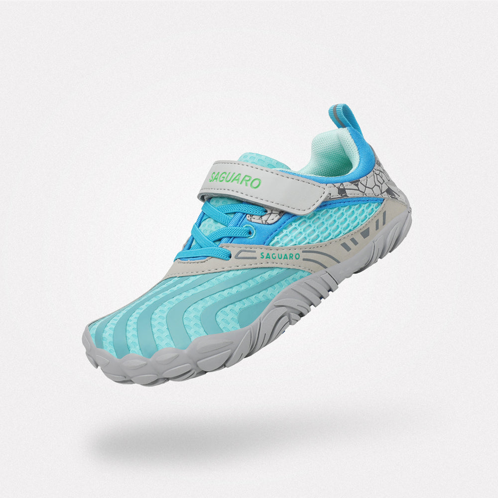 Barfußschuhe Umweltfreundlich Vitality I Himmelblau(Klettverschluss) Kinder 4mm Sohle Nachhaltig - Saguaro