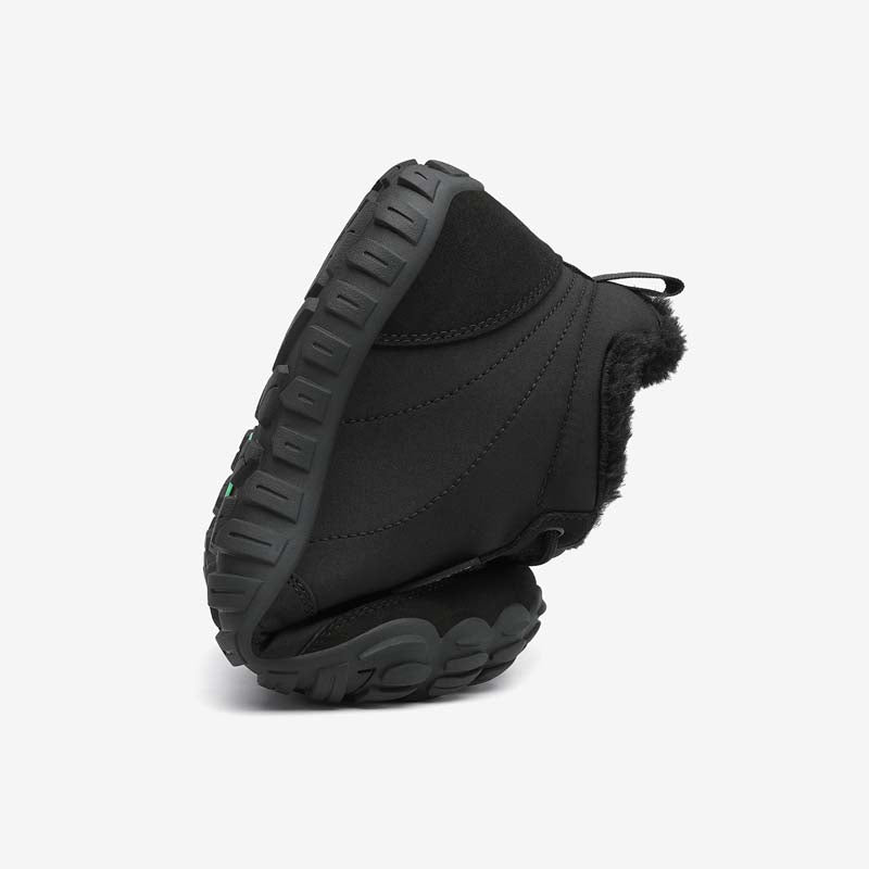 Barfuß Winterstiefel Will II Schwarz Erwachsene 4mm Sohle falten - Saguaro
